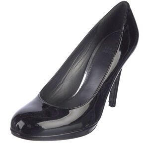 Stuart Weitzman Patent Black Leather Pumps